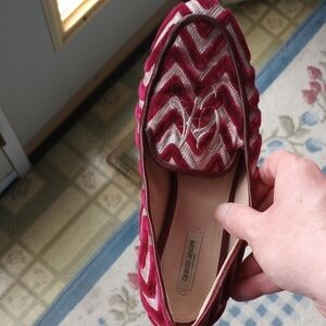 Giorgio Armani Red Chevron Flats
